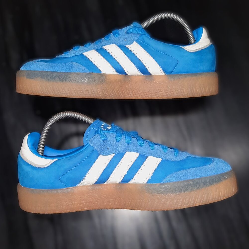 Adidas Womens Samba Sambae JI2743 Blue White Gum Casual Sneakers Size 8.5 - Picture 5 of 16